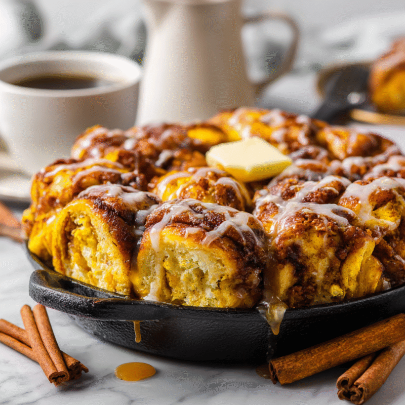 Delicious Pumpkin Spice Pull-Apart Bread served warm, showcasing its gooey texture, perfect for fall gatherings.