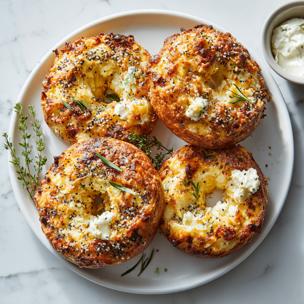 Air fryer cottage cheese bagels with crispy exterior and fluffy interior, perfect for brunch or a quick snack. Made with simple ingredients and ready in 25 minutes.