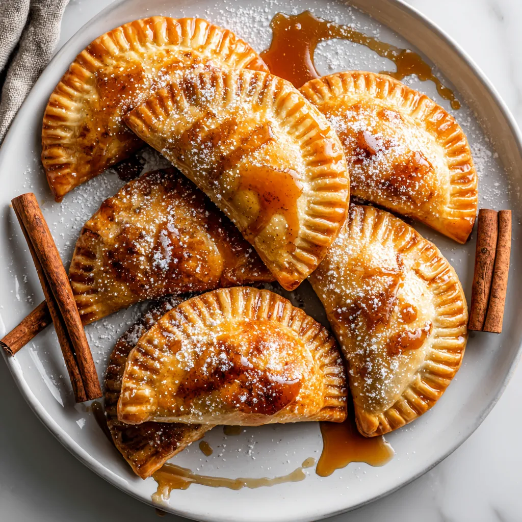 Brown Butter Apple Hand Pies with flaky crust and spiced apple filling, perfect autumn dessert, ideal for holidays, Thanksgiving and Christmas, homemade, easy baking.