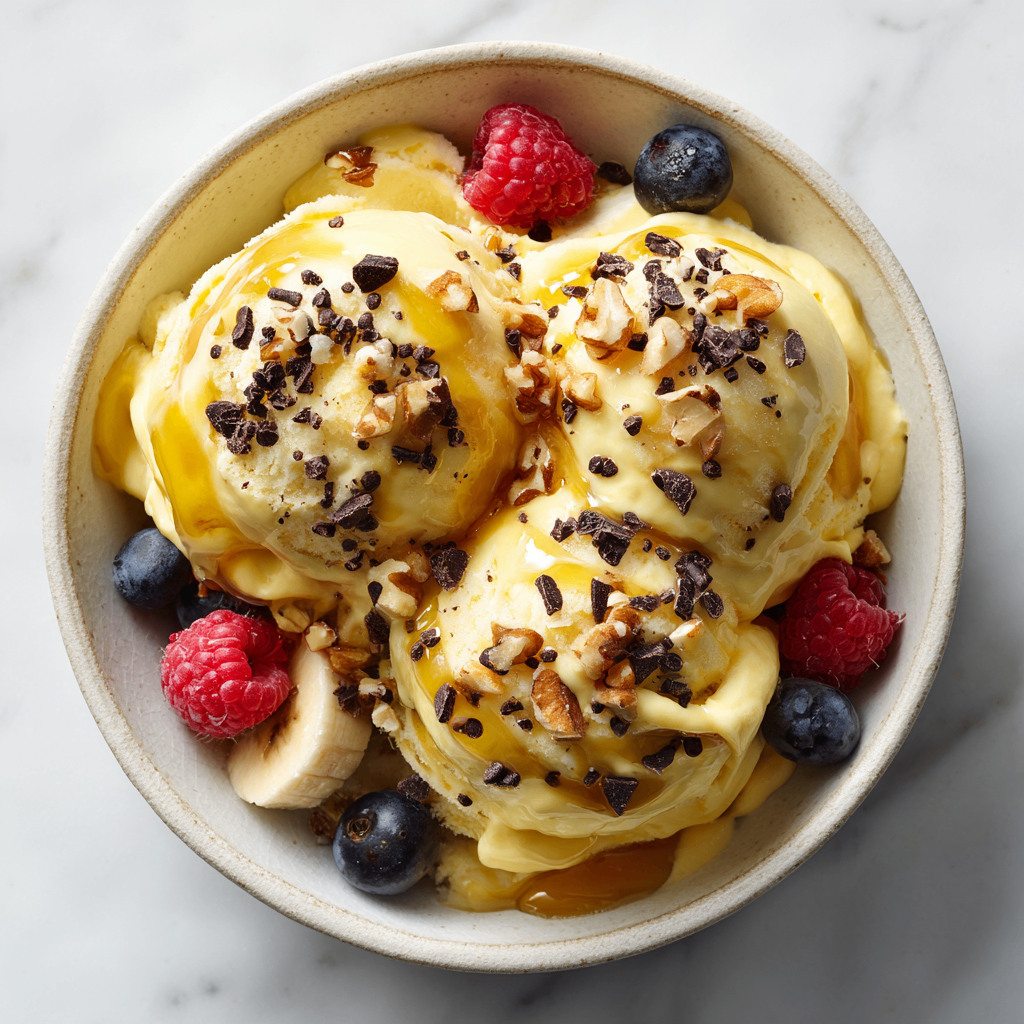 Creamy banana cottage cheese ice cream, healthy dessert, high-protein treat, easy recipe, frozen dessert