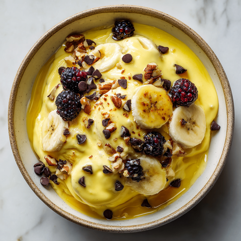 Creamy banana cottage cheese ice cream, healthy dessert, high-protein treat, easy recipe, frozen dessert