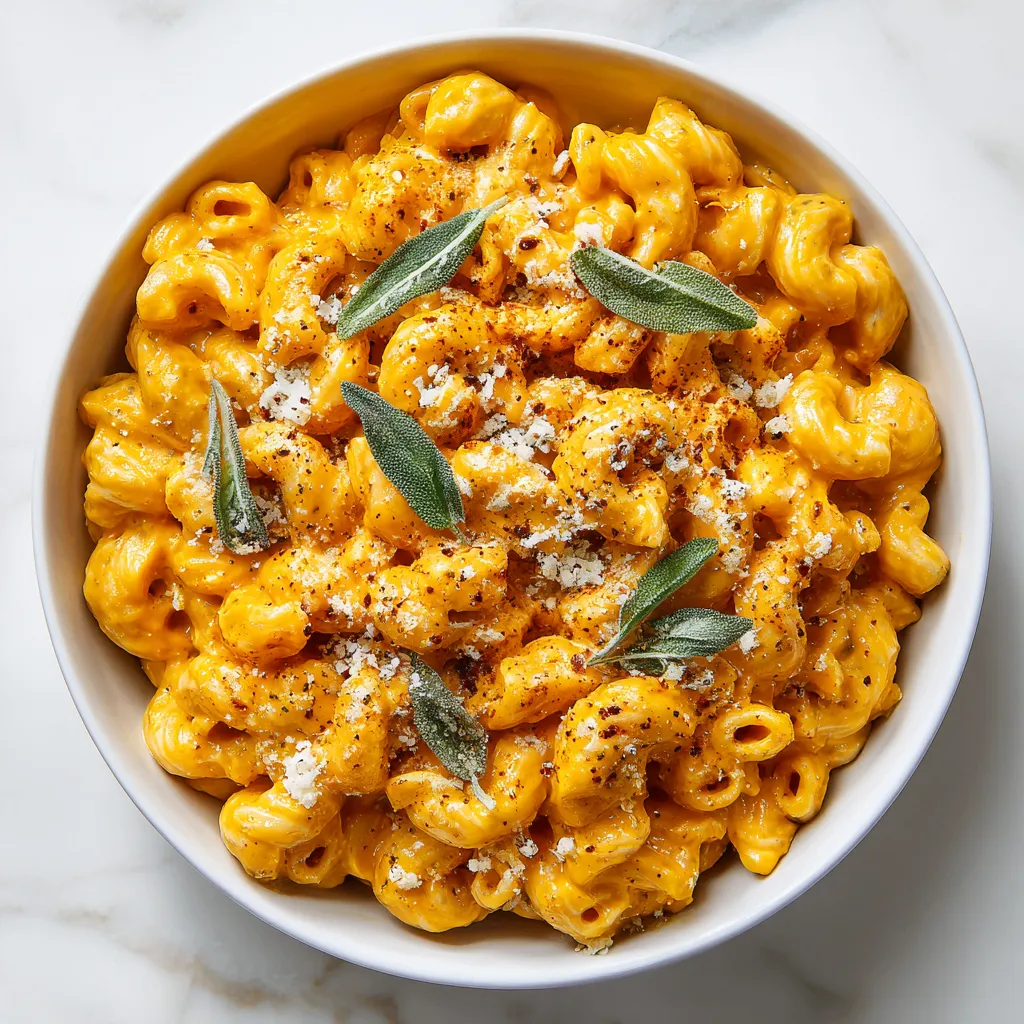 Creamy pumpkin cottage cheese pasta dish with fall flavors, perfect for cozy dinners and Thanksgiving sides, ready in 30 minutes.