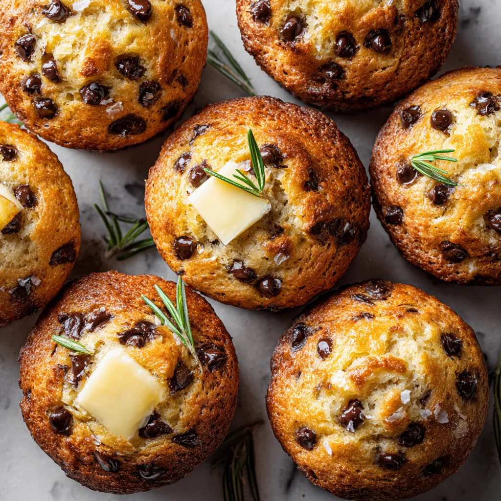Delicious chocolate chip muffins in a bakery setting, perfect for cozy mornings and holiday gatherings.