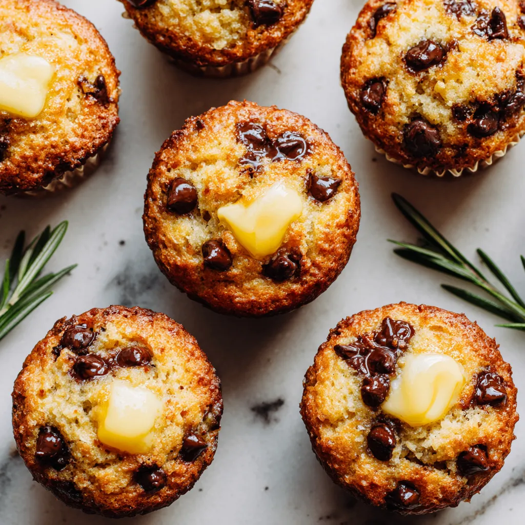 Delicious chocolate chip muffins in a bakery setting, perfect for cozy mornings and holiday gatherings.