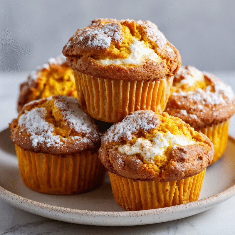 Delicious pumpkin cream cheese muffins with spiced batter and cream filling, perfect for fall baking. Enjoy fresh or freeze for later!