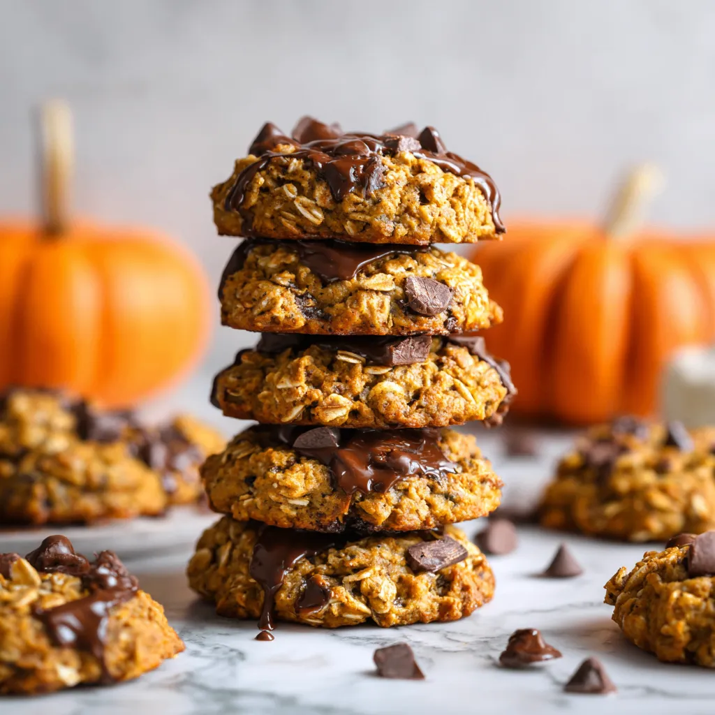 Delight in nutritious pumpkin chocolate chip oatmeal cookies, easy to make and perfect for holiday snacking, offering a cozy fall flavor fit for any occasion.