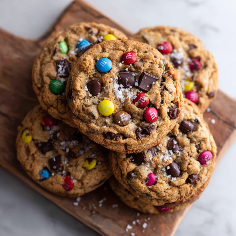Easy gluten-free monster cookies with peanut butter and dairy-free chocolate chips, perfect for festive occasions, vegan, flourless, and chewy.