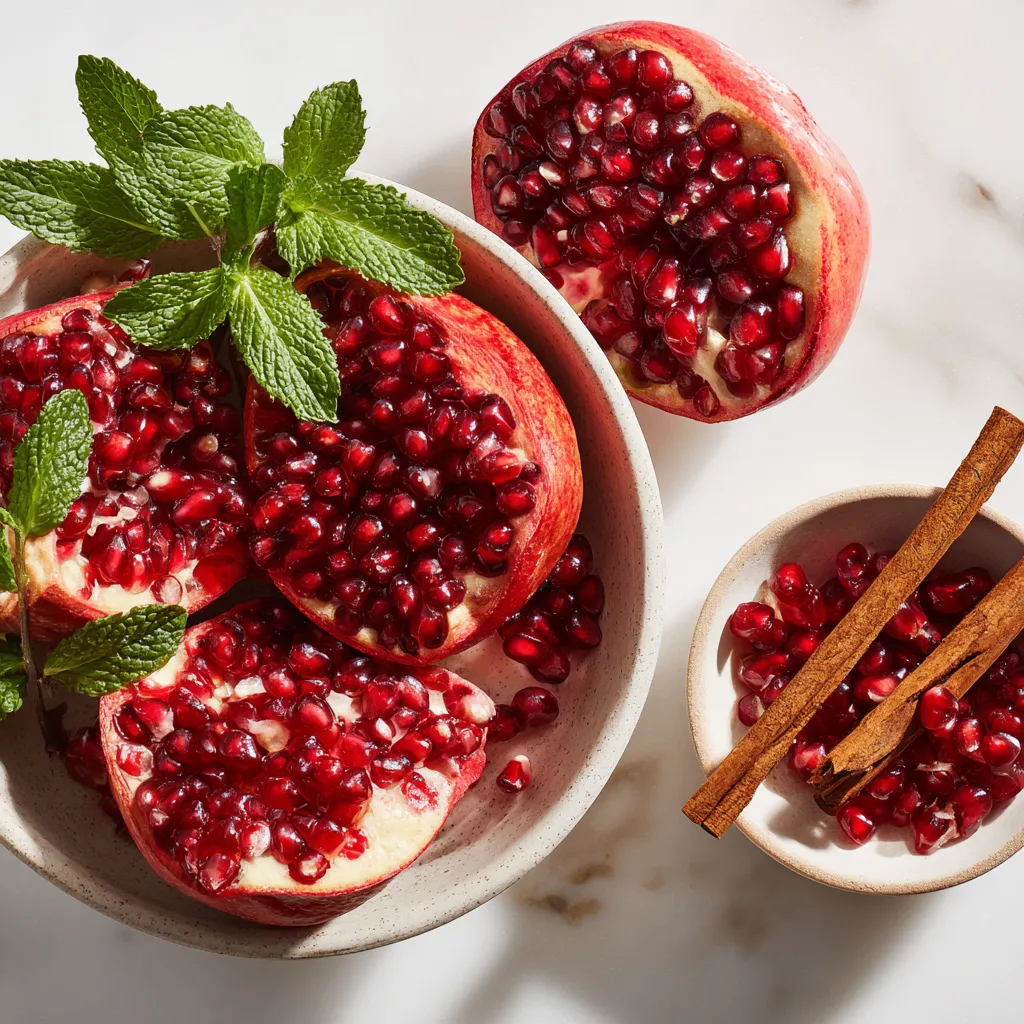 Effortlessly seed pomegranates using the soaking technique for a mess-free kitchen experience, ideal for festive meals.