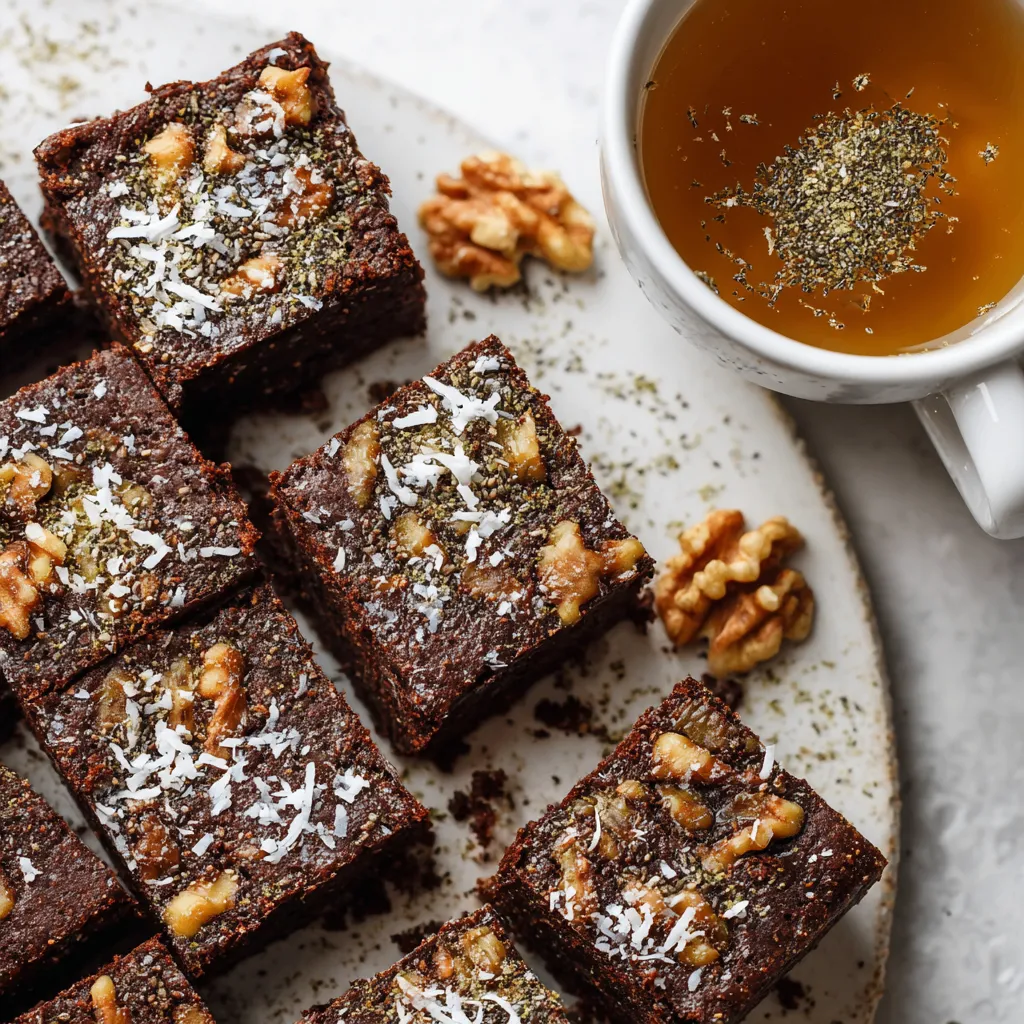 No Bake Superfood Brownies made with wholesome ingredients, gluten-free, and vegan for a healthy dessert option.