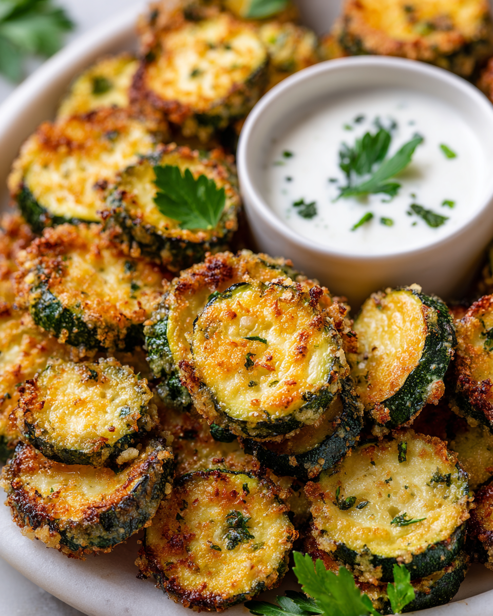 Crispy air fryer zucchini bites - healthy appetizer recipe