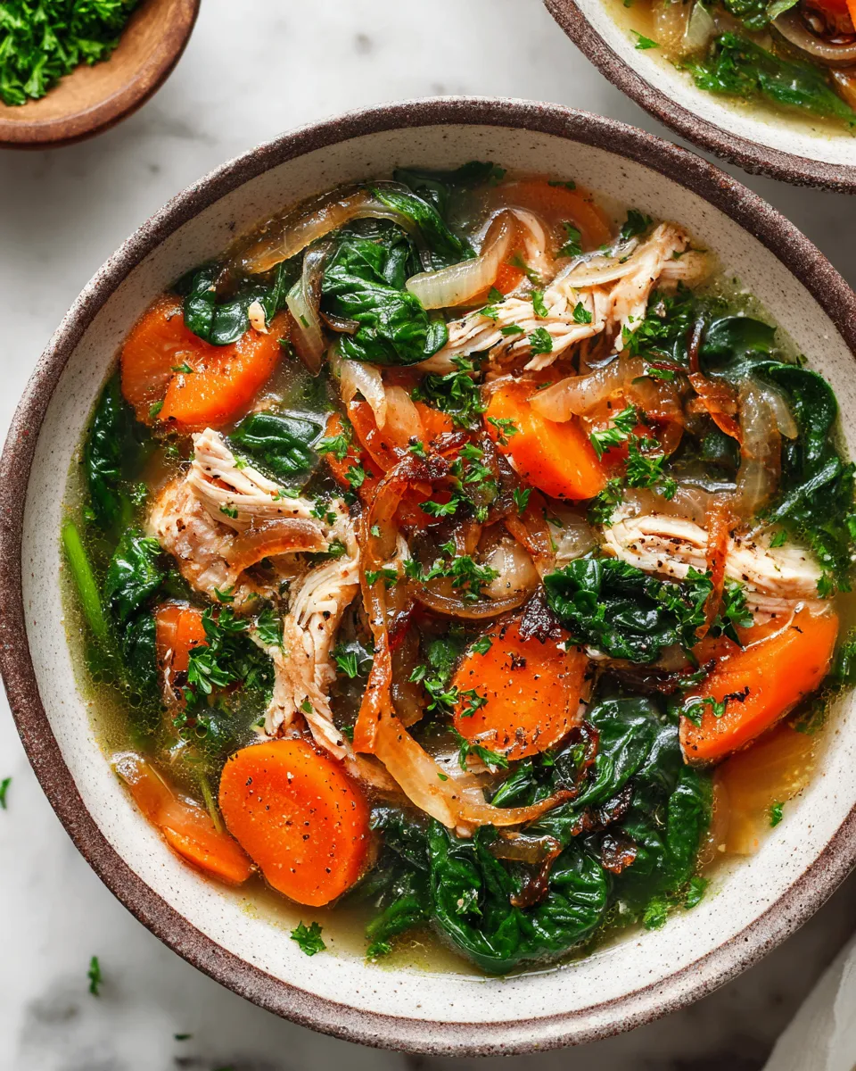 A bowl of heartwarming chicken veggie soup made with fresh ingredients, perfect for fall gatherings, nourishing, and cozy dish.