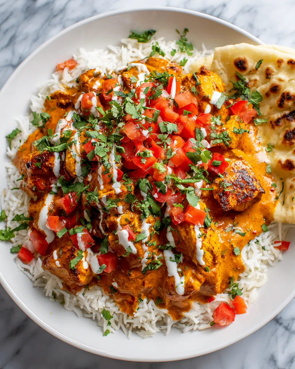 Crockpot creamy coconut chicken tikka masala with spices and tender chicken, a perfect holiday recipe for gatherings.
