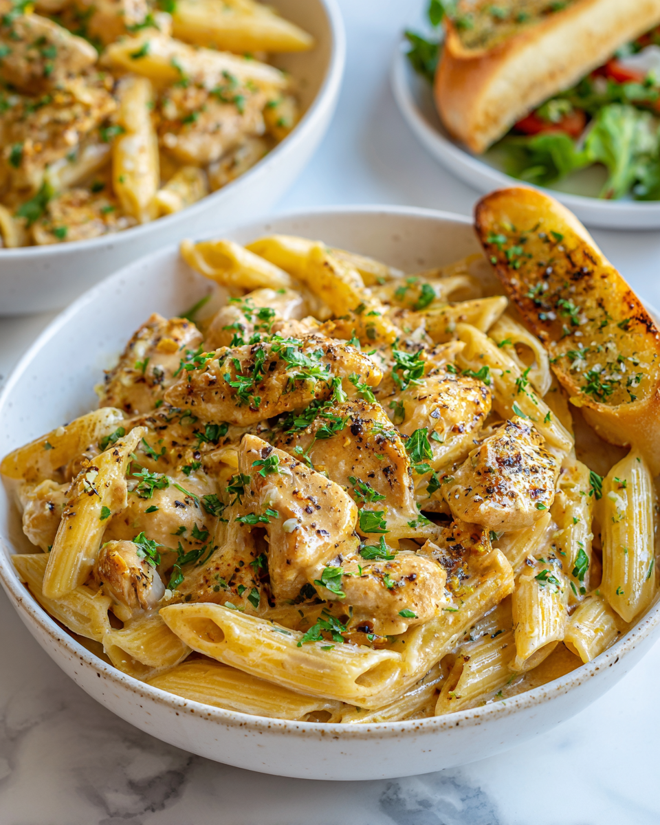 Creamy Philadelphia Chicken Pasta with tender chicken and creamy sauce, ideal for easy weeknight dinners, Thanksgiving, and Christmas gatherings