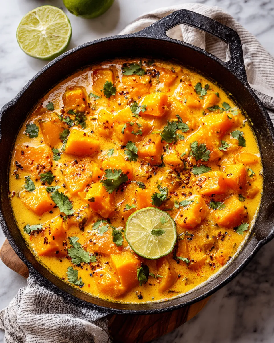 Indian Pumpkin Curry combining sweet pumpkin and spices in a hearty vegetarian dish, perfect for festive gatherings