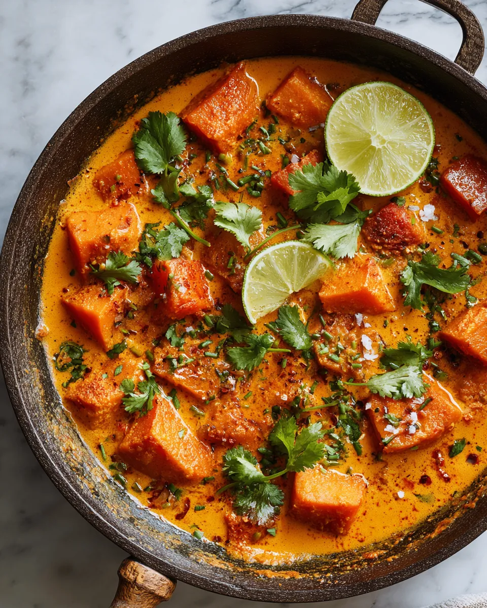 Indian Pumpkin Curry combining sweet pumpkin and spices in a hearty vegetarian dish, perfect for festive gatherings