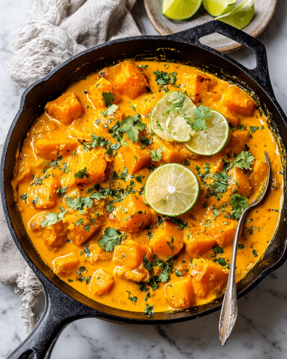 Indian Pumpkin Curry combining sweet pumpkin and spices in a hearty vegetarian dish, perfect for festive gatherings