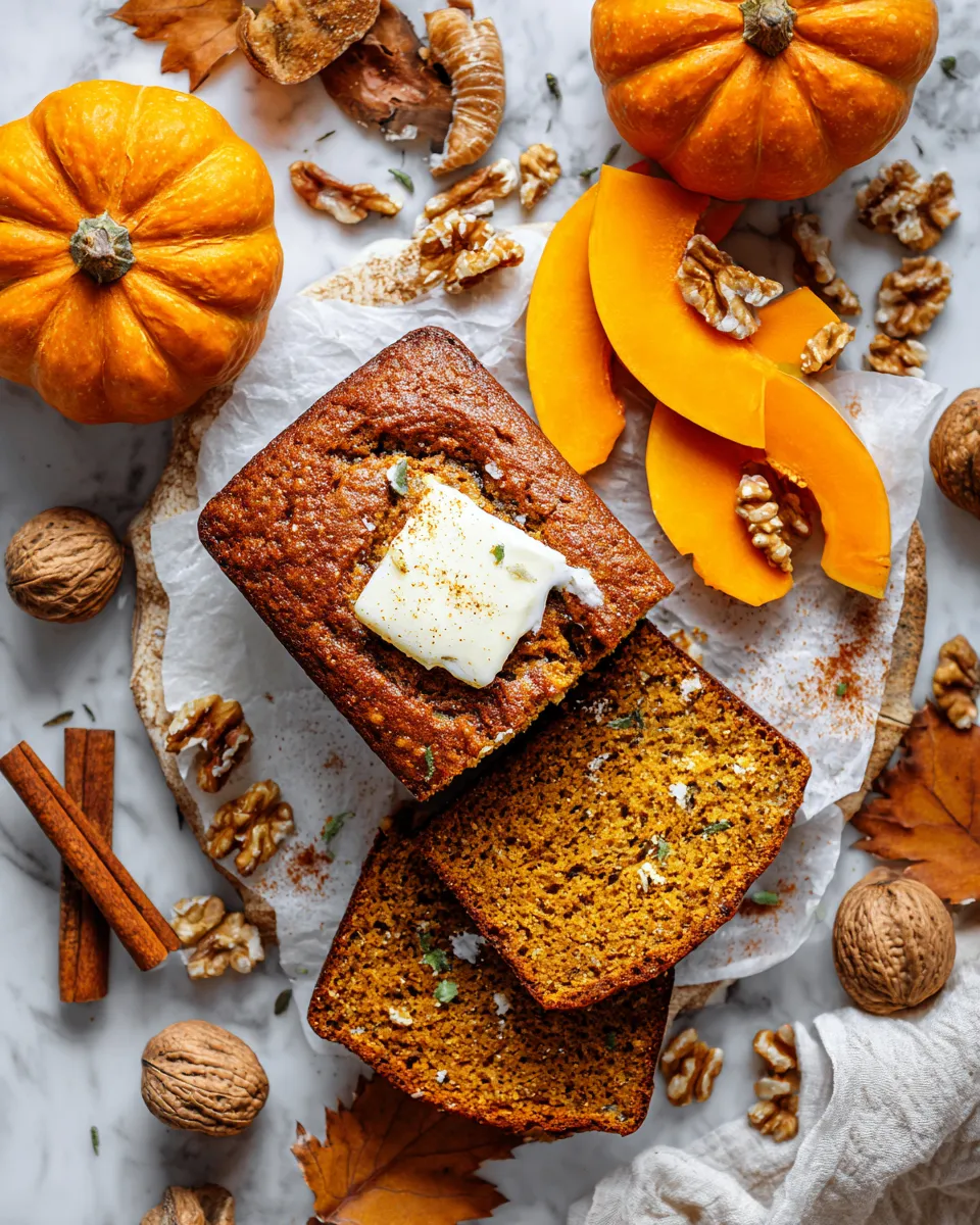 Moist spiced pumpkin bread recipe for autumn baking, featuring warm spices and rich pumpkin flavor, ideal for holiday gatherings.