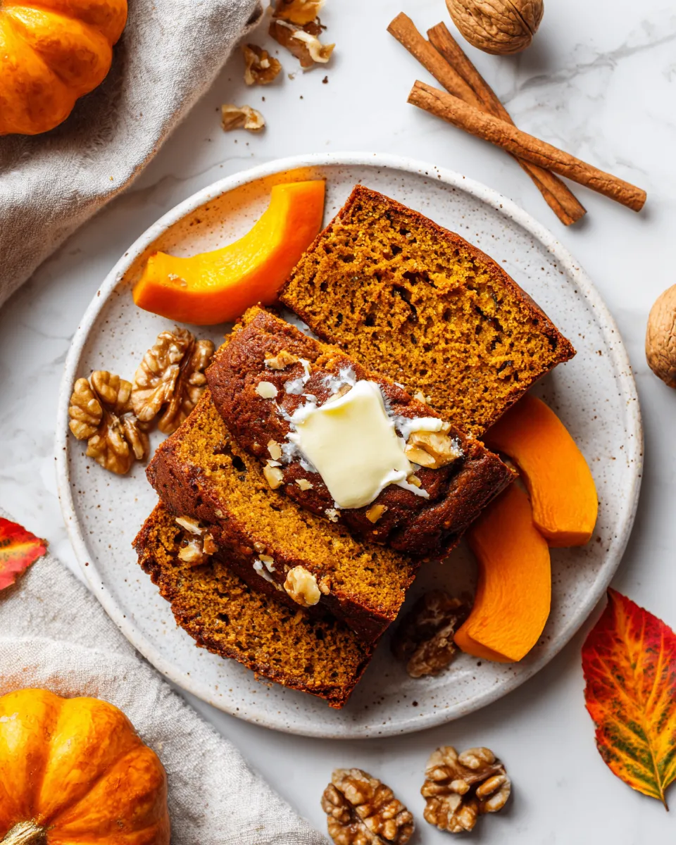 Moist spiced pumpkin bread recipe for autumn baking, featuring warm spices and rich pumpkin flavor, ideal for holiday gatherings.