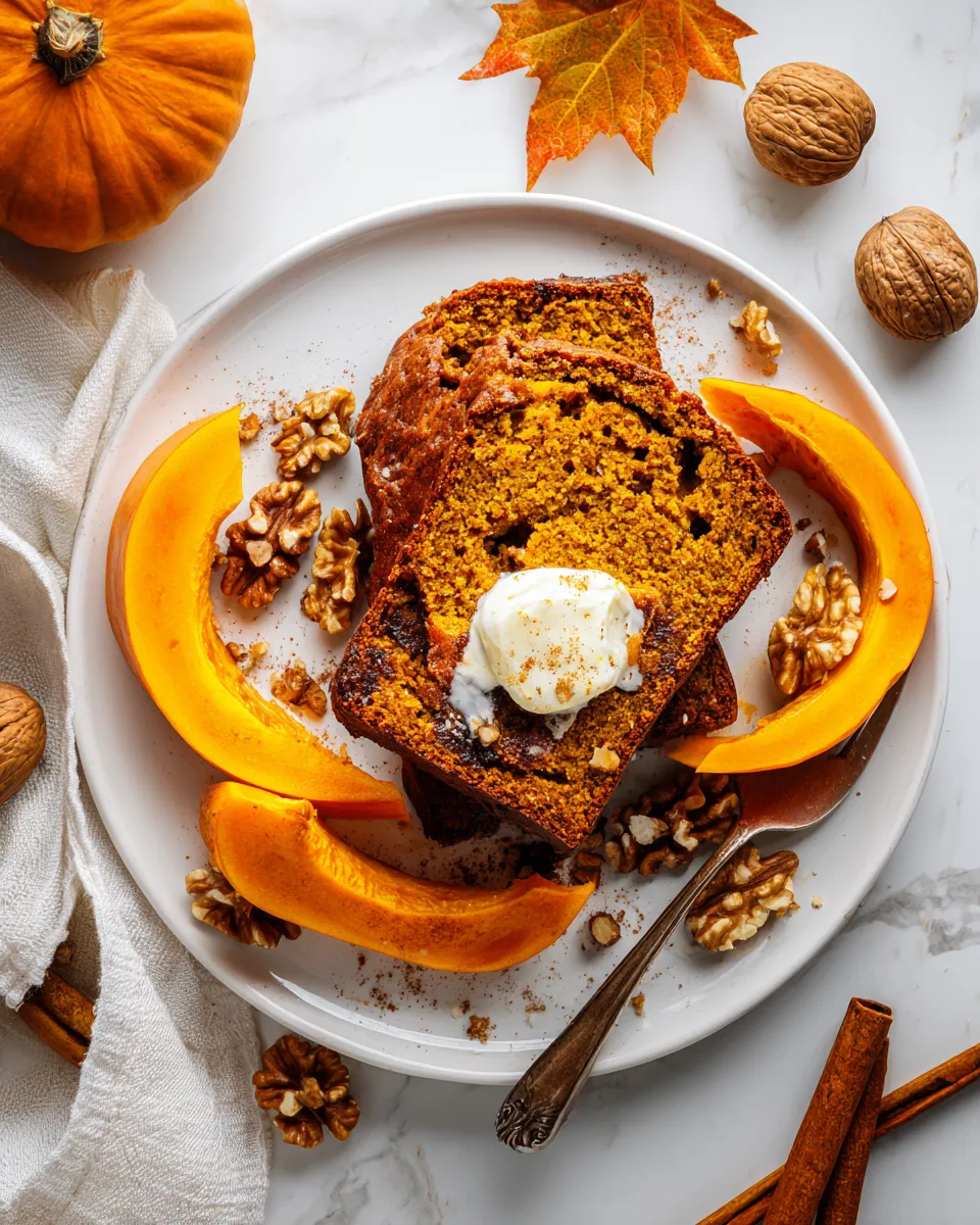 Moist spiced pumpkin bread recipe for autumn baking, featuring warm spices and rich pumpkin flavor, ideal for holiday gatherings.