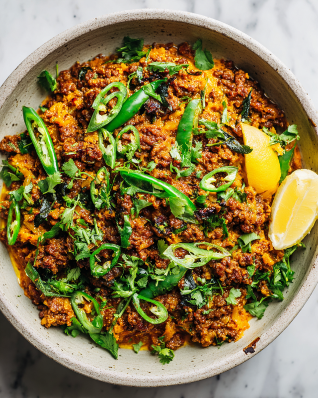 A Cozy Beef Keema Mince Curry for Autumn Gatherings Delicious Beef Keema Mince Curry with rich spices, perfect for cozy dinners and festive gatherings, easy recipe, comfort food, autumn dish