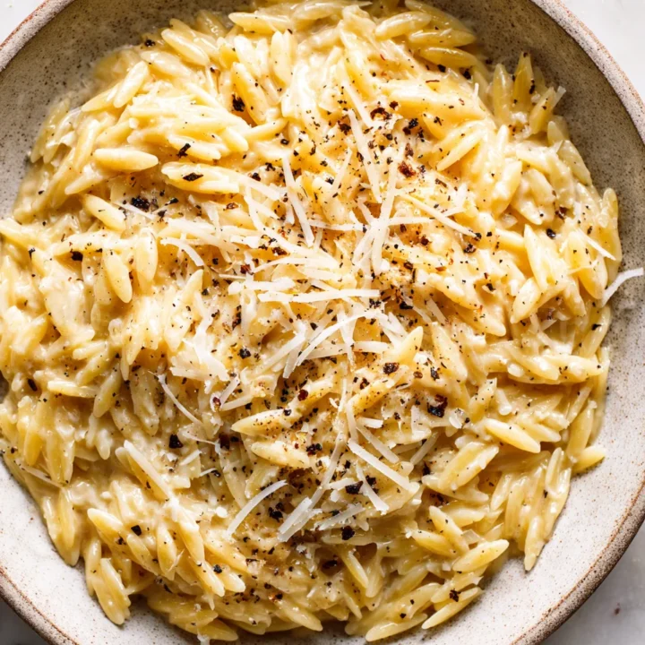 Creamy Cacio e Pepe Orzo with Pecorino and black pepper
