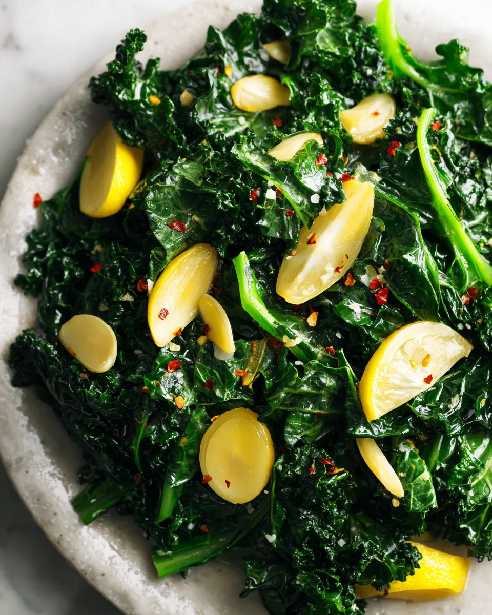 Vibrant Cavolo Nero with Garlic and Lemon, a nutritious side dish for fall season, quick and easy to prepare, perfect for holiday meals.