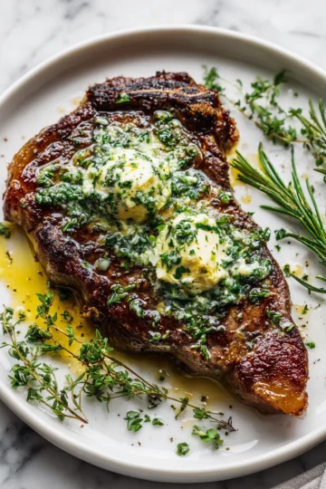 Elevate Your Steak with Herb Compound Butter Delicious herb compound butter ready to elevate steak dishes, made with fresh herbs and garlic.