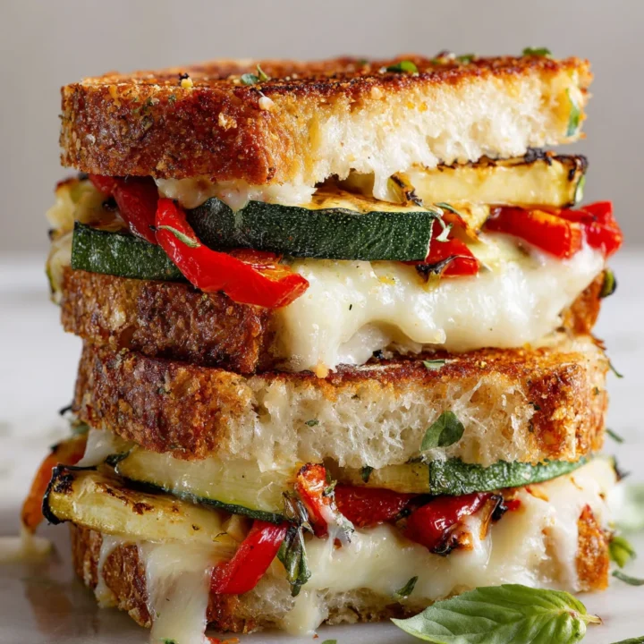Delicious grilled cheese toastie with fresh veggies and melted cheese