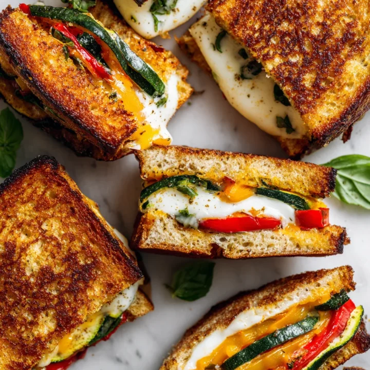 Comforting Grilled Veggie Cheese Toastie Delicious grilled cheese toastie with fresh veggies and melted cheese