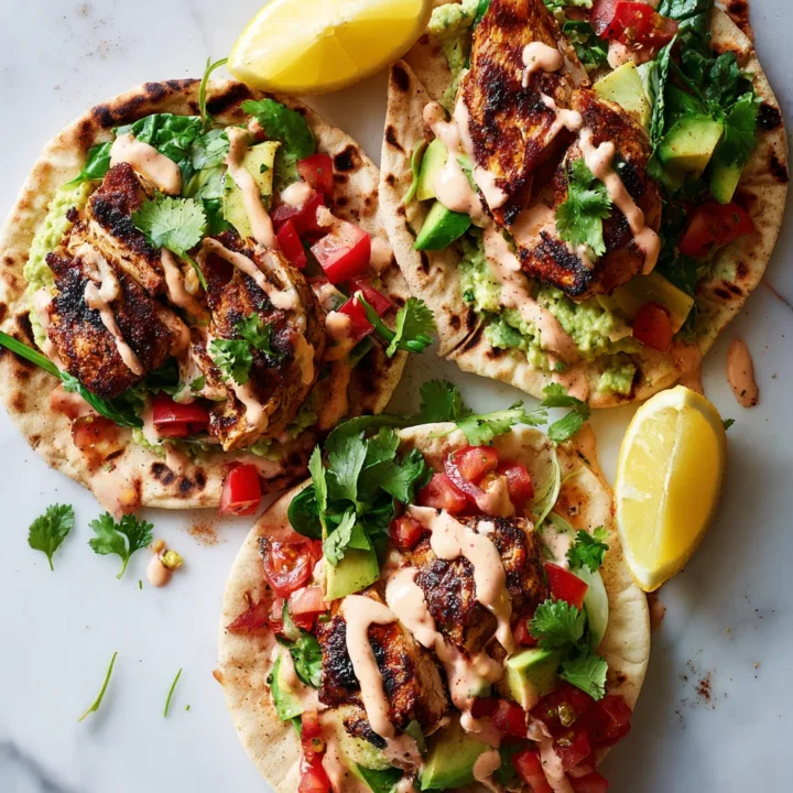 Grilled chicken wrapped in pitta bread with fresh vegetables for a flavorful holiday meal.