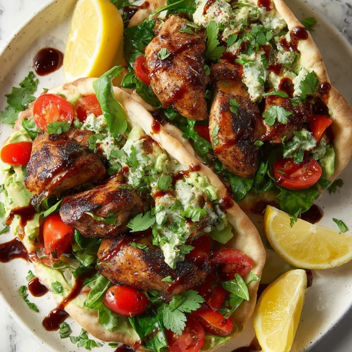 Grilled chicken wrapped in pitta bread with fresh vegetables for a flavorful holiday meal.