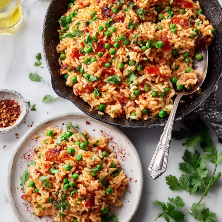 Colorful Nando's-inspired Spicy Rice ready to serve, perfect for holiday gatherings, nourishing and flavorful dish, easy stovetop recipe.