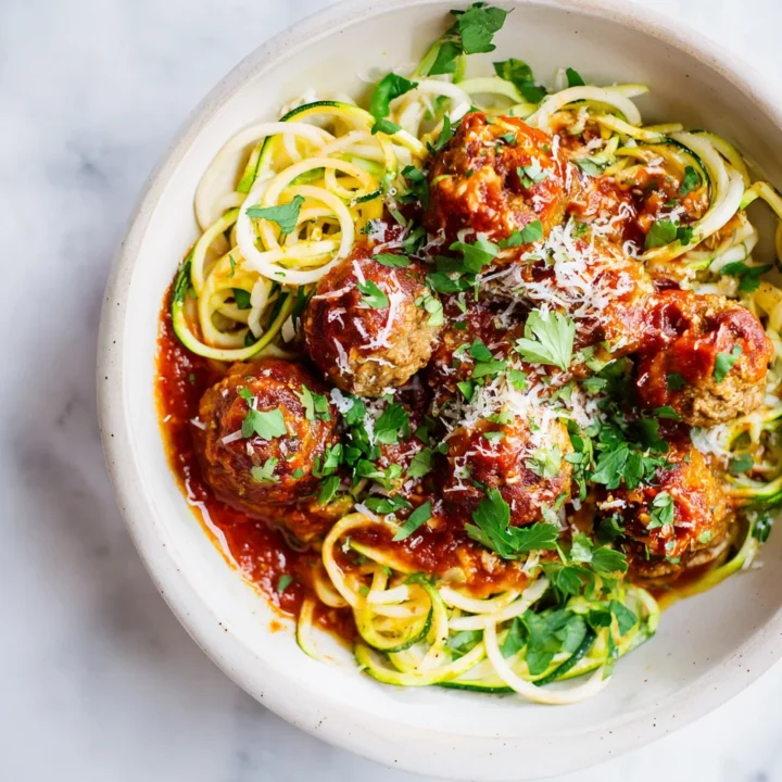 Turkey Meatball Marinara with Courgettie and Wholewheat Spaghetti, a healthy and hearty meal ideal for autumn gatherings.