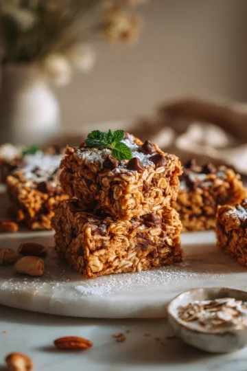 Chewy Homemade Flapjacks for Fall Delicious homemade flapjacks made with oats and golden syrup, perfect for festive snacking and gatherings, served in a cozy fall setting.