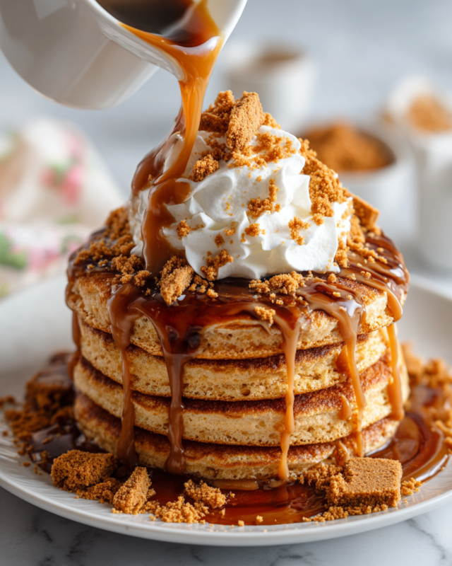 Delicious Mini Pancakes with Biscoff Syrup Delicious mini pancakes drizzled with Biscoff spread and maple syrup, a perfect fall treat.