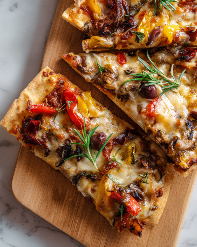 Quick and crispy tortilla wrap pizza topped with fresh ingredients